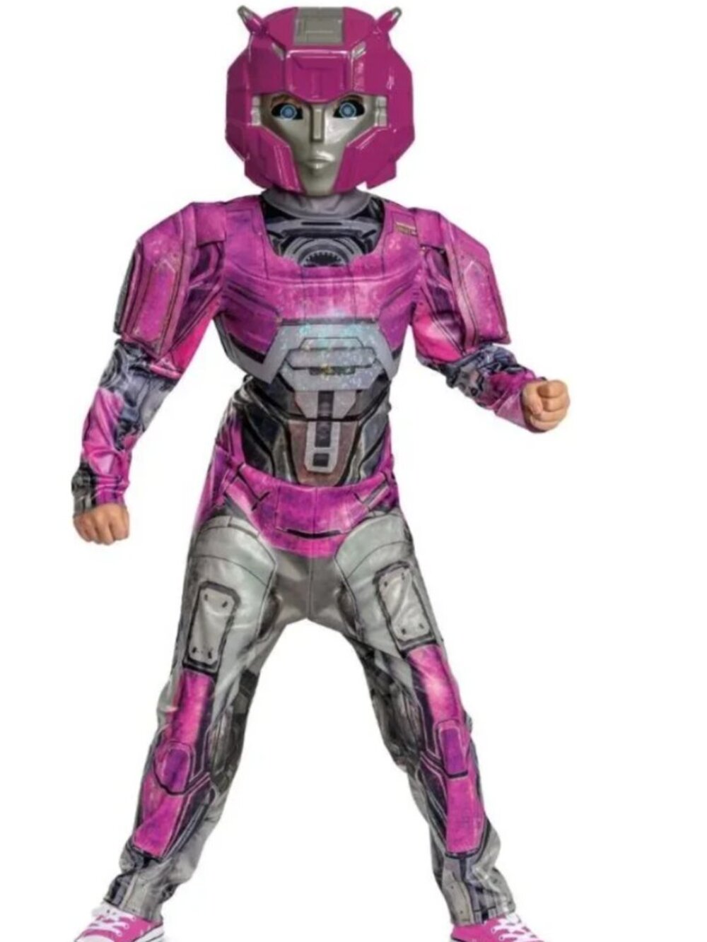 Transformers Elita Halloween Costume 7/8 Pink Muscle Jumpsuit, Mask 2 Pc Girls